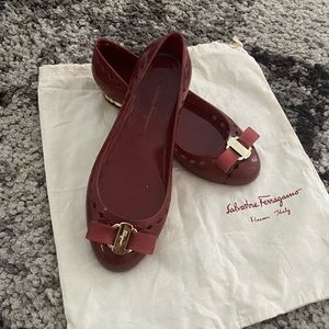 New Salvatore Ferragamo Jelly Bow Shoes Size 6